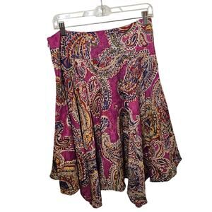Lauren Ralph Lauren Vintage Magenta Paisley Full Skirt – Size M Modest